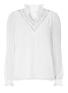Dorothy Perkins *vila Cream V-neck Lace Detail Blouse