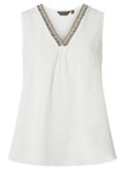 Dorothy Perkins Ivory Trim V-neck Detail Top