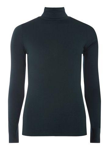 Dorothy Perkins Dark Green Viscose High Neck Top