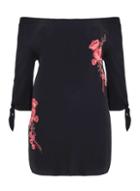 Dorothy Perkins *quiz Curve Black Floral Embroidered Shift Dress