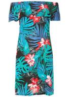 Dorothy Perkins Multi Coloured Bright Tropical Print Bardot Dress