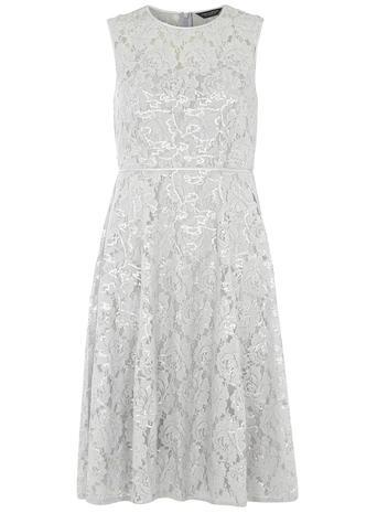 Dorothy Perkins Grey Sequin Lace Midi Dress