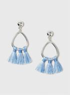 Dorothy Perkins Blue Hoop Tassel Earrings