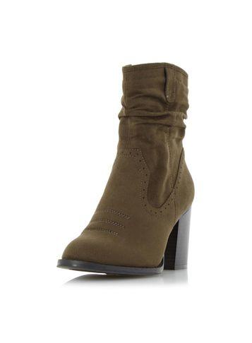 Dorothy Perkins *head Over Heels Dune Railey Green Heeled Boots