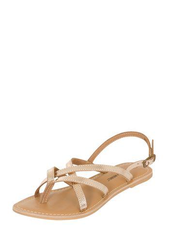Dorothy Perkins *london Rebel Gold Leather Strappy Sandals