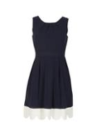 Dorothy Perkins *izabel London Navy Scallop Hem Dress
