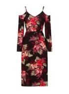 Girls On Film *girls On Film Black Floral Midi Shift Dress
