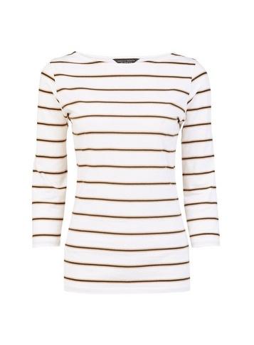 Dorothy Perkins Ivory Stripe Print Sleeve Top
