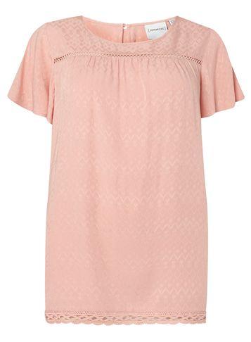 Dorothy Perkins *juna Rose Peach Lace Trim Top