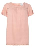 Dorothy Perkins *juna Rose Peach Lace Trim Top