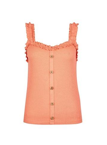 Dorothy Perkins Coral Frill Button Vest