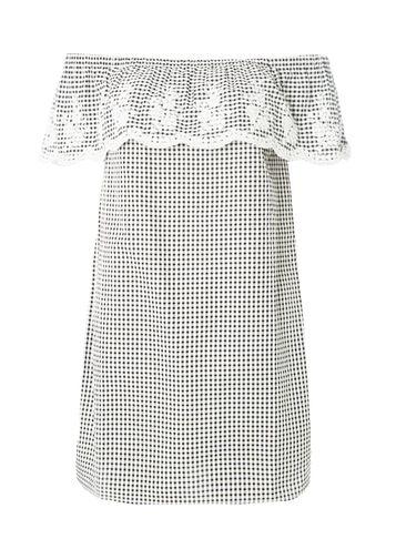 Dorothy Perkins Petite Black Gingham Bardot Shift Dress