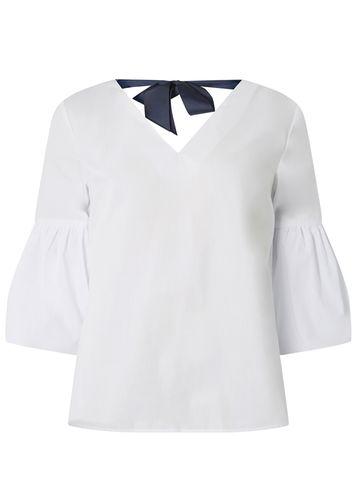 Dorothy Perkins White Striped Puff Sleeve Top