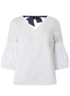 Dorothy Perkins White Striped Puff Sleeve Top