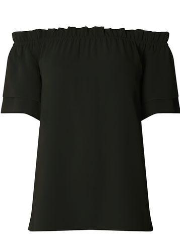 Dorothy Perkins *tall Black Frill Bardot Top