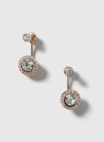 Dorothy Perkins Rose Gold Front And Back Earrings
