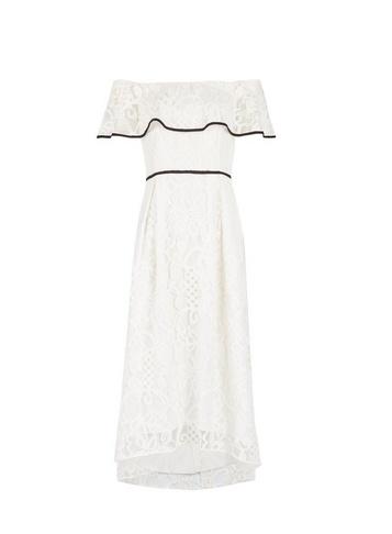 *luxe Lace Frill Bardot Dress