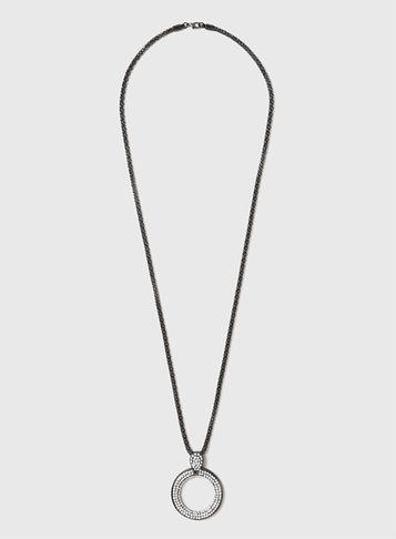Dorothy Perkins Gunmetal Circle Pendant Necklace