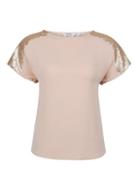 Dorothy Perkins Petite Blush Sequin Trim T-shirt