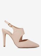 Dorothy Perkins Wide Fit Nude Microfibre Geometric Court Shoes