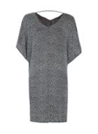 *billie & Blossom Silver Printed V-neck Batwing Dress