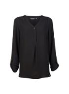 Dorothy Perkins *tall Black Button Blouse