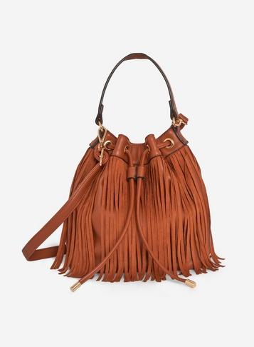 Dorothy Perkins Fringe Drawstring Bucket Bag