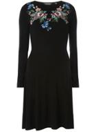 Dorothy Perkins *tall Black Puff Print Skater Dress