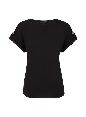 Dorothy Perkins Black Button T-shirt
