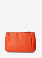 Dorothy Perkins Orange Pouch Zip Top Clutch Bag