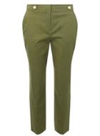 Dorothy Perkins Sage Button Tab Trousers