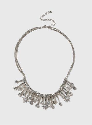 Dorothy Perkins Silver Star Collar Necklace