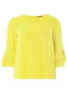 Dorothy Perkins Lime Green Double Ruffle Top