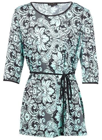 Dorothy Perkins *izabel London Multi Colour Floral Print Tie Waist Tunic Top