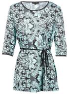 Dorothy Perkins *izabel London Multi Colour Floral Print Tie Waist Tunic Top