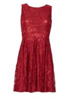 *tenki Maroon Lace Skater Dress