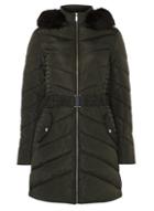 Dorothy Perkins *tall Khaki Luxe Belted Padded Coat