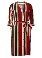 Dorothy Perkins Red Stripe Button Midi Dress