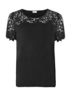 Dorothy Perkins *vila Black Lace Yoke Top