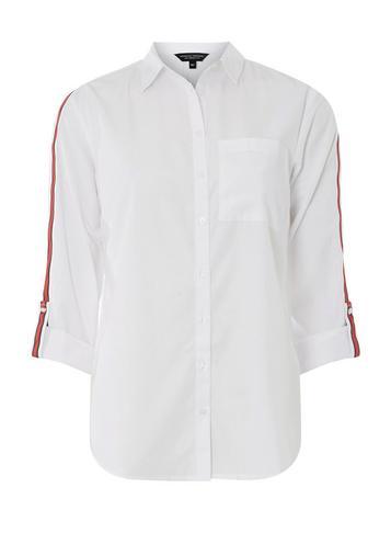 Dorothy Perkins White Sporty Striped Shirt