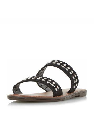 Dorothy Perkins *head Over Heels By Dune Black 'luminosa' Flat Sandals