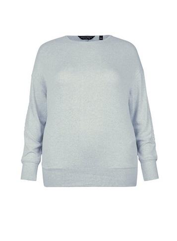 Dorothy Perkins *dp Curve Grey Cut And Sew Brushe Top