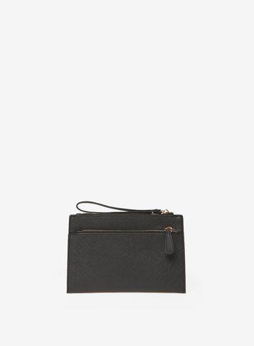 Dorothy Perkins Black Double Zip Wristlet Clutch