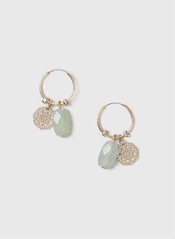 Dorothy Perkins Green Stone Drop Earrings