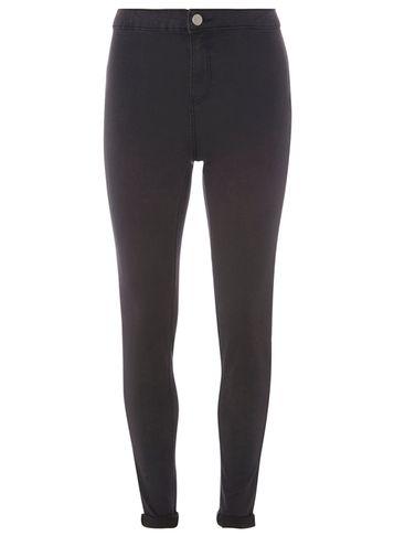 Dorothy Perkins Wash Black Fly Front 'lyla' High Waisted Tube Jeans