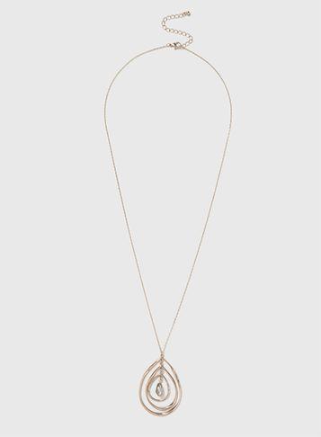 Dorothy Perkins Gold Oval Spinner Pendant Necklace
