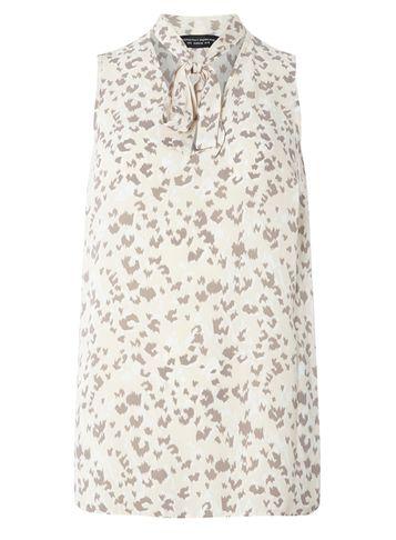 Dorothy Perkins Animal Plunge Tie Neck Top
