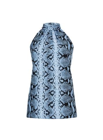 Dorothy Perkins Blue Snake Print Halter Neck Top