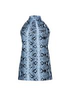 Dorothy Perkins Blue Snake Print Halter Neck Top