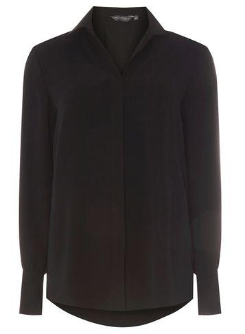 Dorothy Perkins *tall Black Tie Sleeve Shirt